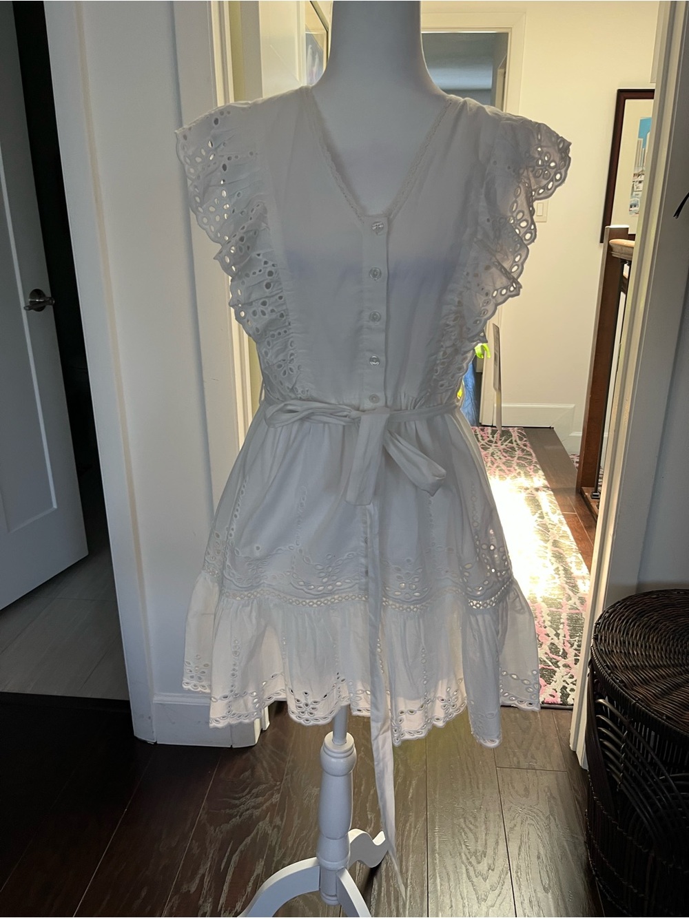 Ivory Short Eyelet Dress